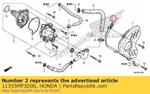 honda 11355MFJD00 placa comp., guia da corrente de transmissão - Lado inferior