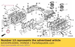 Qui puoi ordinare copertina, r. Fr. Interno inferiore da Honda , con numero parte 64303MCA000: