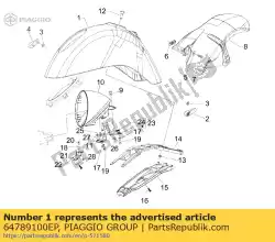 Aqui você pode pedir o ff guarda-lamas em Piaggio Group , com o número da peça 64789100EP: