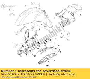 Piaggio Group 64789100EP ff guarda-lamas - Lado inferior