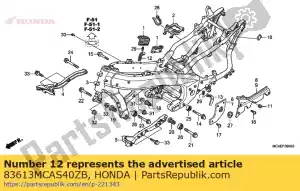 Honda 83613MCAS40ZB cover, r. weld bead *nha8 - Bottom side