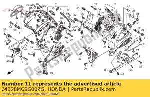 Honda 64328MCSG00ZG tampa, l. capuz médio * nha30m * (nha30m digital prata metálico) - Lado inferior