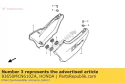 Aqui você pode pedir o conjunto de capa, r. Lado (wl) * em Honda , com o número da peça 83650MCN610ZA: