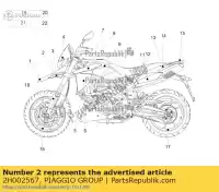 2H002567, Piaggio Group, calcomanía de triángulo rectángulo aprilia zd4kb000 zd4kbu00 900 2017 2018 2019 2020 2021, Nuevo