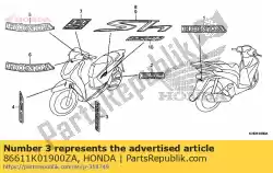 geen beschrijving beschikbaar op dit moment van Honda, met onderdeel nummer 86611K01900ZA, bestel je hier online: