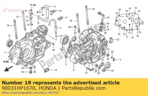 Honda 90031HP1670 parafuso, pino 12x159 - Lado inferior