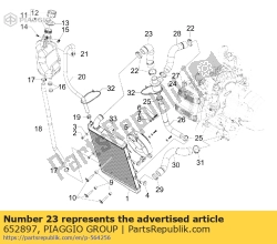 Aprilia 652897, Lien de raccord de tuyau de thermostat-refroidisseur, OEM: Aprilia 652897