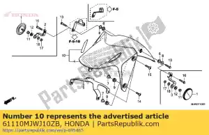 honda 61110MJWJ10ZB conjunto de defensa, fr. (wl) * type5 * - Lado inferior