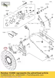 Here you can order the disc,rr,w/r,black from Kawasaki, with part number 41080062811H: