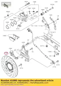 Kawasaki 41080062811H disc, rr, w / r, czarny - Dół