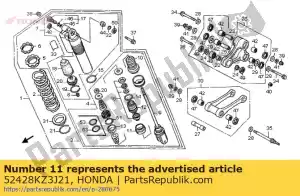 Honda 52428KZ3J21 placa, final - Lado inferior