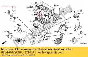 Honda 90344GM9000 moer, clip, 6 mm - Onderkant
