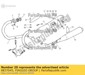 Piaggio Group 8837045 tubo de escape calor prot. - Lado inferior
