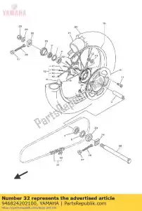 yamaha 946824202100 junta, corrente - Lado inferior