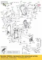 390621220, Kawasaki, liquide de refroidissement, réservoir kawasaki vn classic b  a drifter c zzr e zxr r l klr gpz ninja vn15 s er twister se zl eliminator gpx uni trak zx600 j kl650 ex500 vulcan zx750 f g zg voyager gpz750r gpz900r zl600 gpx750r gpz500s xii zl1000 klr500 klr650 15 15se tengai 1500se zg1200 b1 z, Nouveau