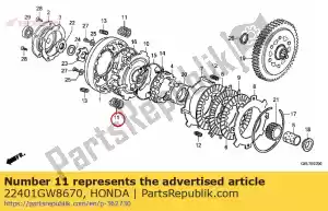 honda 22401GW8670 mola, embreagem - Lado inferior