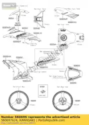 Here you can order the pattern,tail cover,rh from Kawasaki, with part number 560697624: