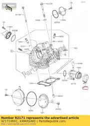 Aquí puede pedir 01 abrazadera de Kawasaki , con el número de pieza 921710691: