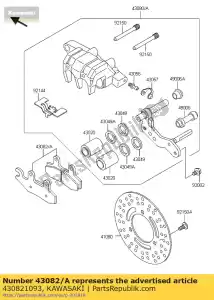 kawasaki 430821093 pad-assy-brake klf300-c1 - Bottom side