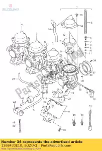 Suzuki 1368433E10 slang - Onderkant