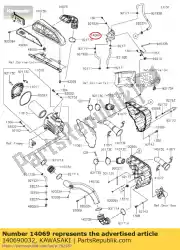 Ici, vous pouvez commander le 01 reniflard auprès de Kawasaki , avec le numéro de pièce 140690032: