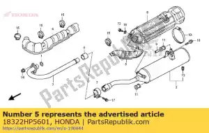 Honda 18322HP5601 copertina, fr. silenziatore - Il fondo