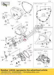 Ici, vous pouvez commander le 01 couvre-chaîne auprès de Kawasaki , avec le numéro de pièce 140260143: