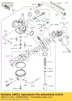 160211241, Kawasaki, tope de mariposa de tornillo klx110-a2 kawasaki  klx 110 2002 2003 2005 2006 2007 2008 2009 2010 2011 2012 2013 2014 2015 2016 2017 2018 2019 2020 2021, Nuevo