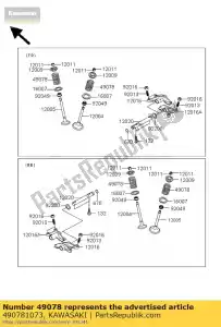 kawasaki 490781073 veermotor klep klf400-b1 - Onderkant