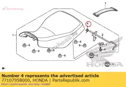 Ici, vous pouvez commander le ressort, serrure de siège auprès de Honda , avec le numéro de pièce 77107958000: