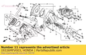 Honda 19226MFV003 junta, bomba de água - Lado inferior