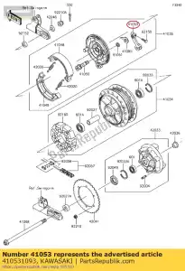 Kawasaki 410531093 lever-brake cam - Bottom side