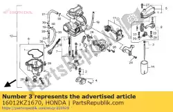 Aqui você pode pedir o conjunto de agulha de jato em Honda , com o número da peça 16012KZ1670: