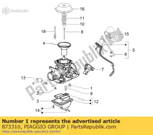 Piaggio Group 873310 hoofd jet - Onderkant