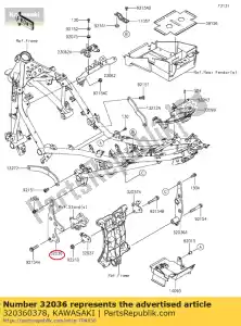 kawasaki 320360378 01 soporte-basculante, izq. - Lado inferior