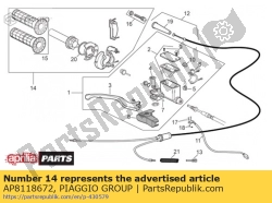 Aprilia AP8118672, Gashendel + handgrepen. zwart, OEM: Aprilia AP8118672