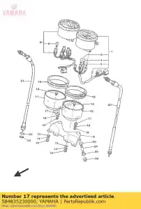 yamaha 584835230000 amortecedor, encaixe da tampa do medidor - Lado inferior