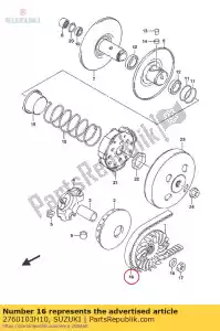 suzuki 2760103H10 ceinture - La partie au fond