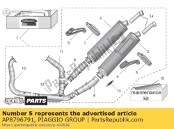 Aprilia AP8796791, Rechter klem carb., OEM: Aprilia AP8796791