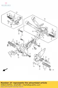 suzuki 4362135F01 bar, pasajero foo - Lado inferior