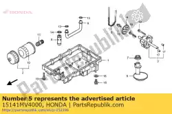 Ici, vous pouvez commander le chaîne, pompe à huile (48l) auprès de Honda , avec le numéro de pièce 15141MV4000: