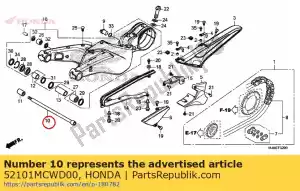 honda 52101MCWD00 perno, pivote basculante - Lado inferior