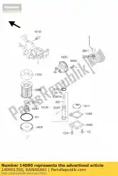 Here you can order the cover, oil filter kle250-a1 from Kawasaki, with part number 140901350: