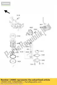 kawasaki 140901350 cover, oil filter kle250-a1 - Bottom side