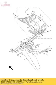 yamaha 4C6H472C0000 lens, taillight - Bottom side