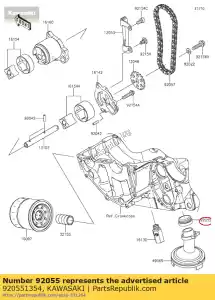 kawasaki 920551354 ring-o, filtre à huile zx750-f1 - La partie au fond