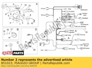 aprilia 851023 placa de soporte de la unidad de control - Lado inferior