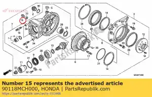 Honda 90118MCH000 boulon, bouchon, 14mm - La partie au fond