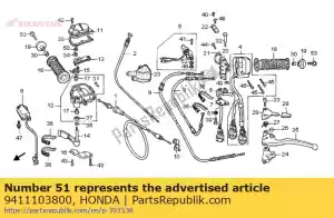 honda 9411103800 ring, veer, 3 mm - Onderkant