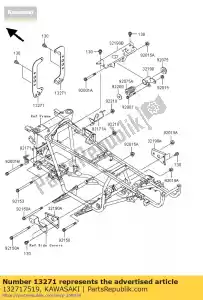 Kawasaki 132717519 plate,oil cooler - Bottom side